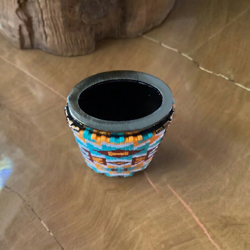 Beaded Textile Metal Lighter Case