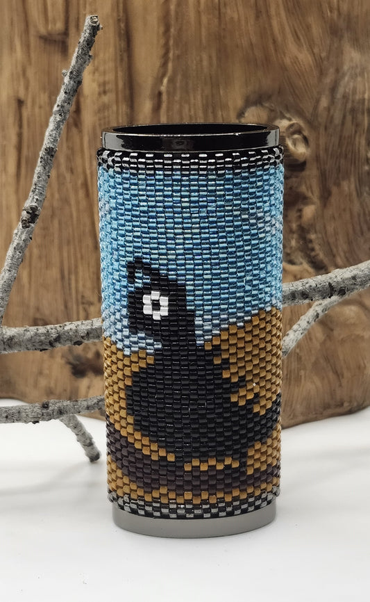 Beaded Quail Metal Lighter Case