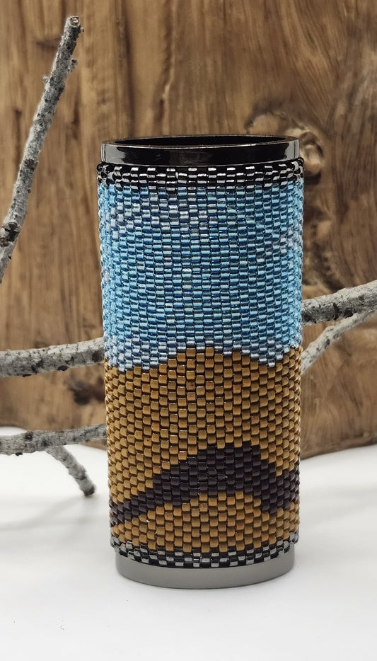 Beaded Quail Metal Lighter Case